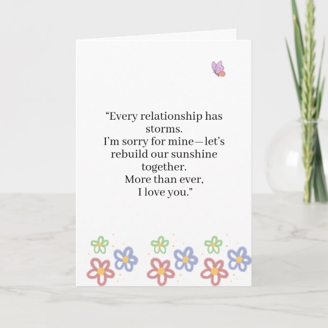 Cartão very Relationship Faces Storms Love Quote (Frente)