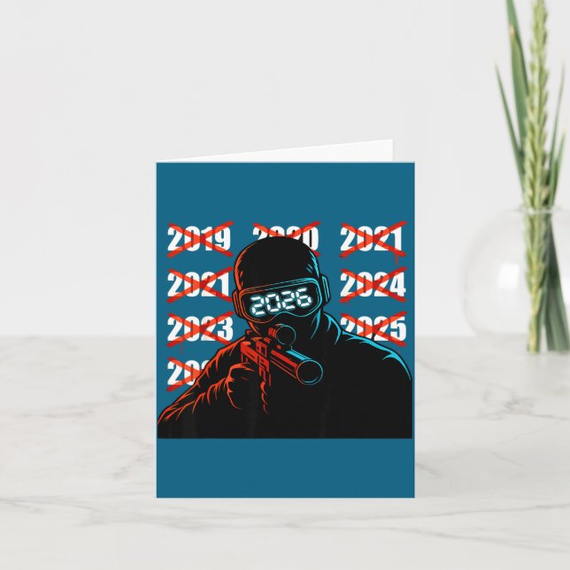 Cartão Véspera de Ano Novo do Gamer 2026 Será Meu Ano de  (Frente)