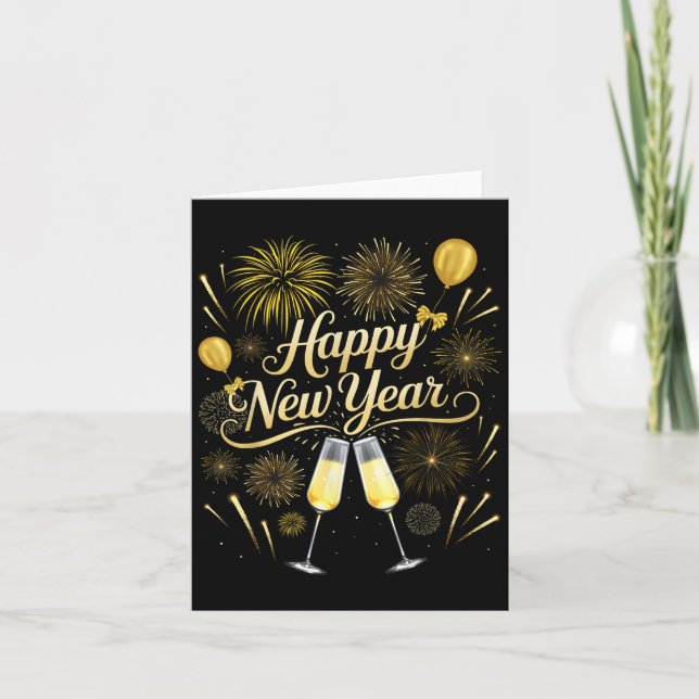 Cartão Véspera de ano novo Party Nye Mating Família Feliz (Frente)