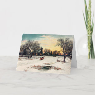 Cartão Véspera de Natal, 1889, pintura de colheita,