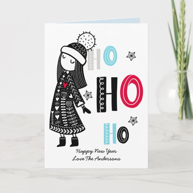 Cartão Vestes de Natal Escandinavos Personalizados (Frente)