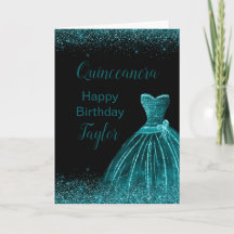 Vestido Azul Turquesa Faux Glitter Quinceanera