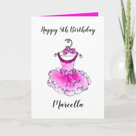 Cartão Vestido de festa cor-de-rosa para meninas de anive