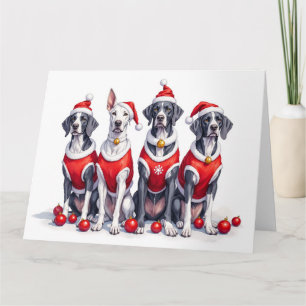 Cartão Vestido de Natal com Chapéu de Papai Noel para Gre