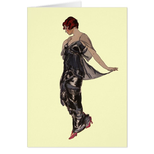 Cartão Vestido de noite de seda 1914 (Frente)