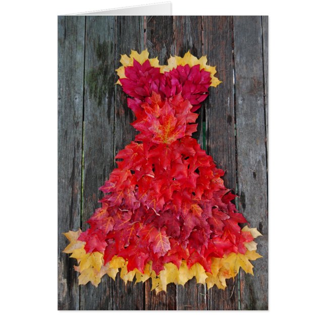 Cartão vestido de partido outonal (Frente)