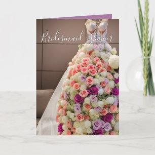 Cartão Vestido de Rosas Florais Coloridos