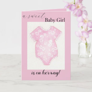 Cartão Vestido Rosa Bebê