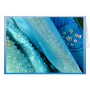 Cartão Vestidos azuis Sparkly do baile de formatura