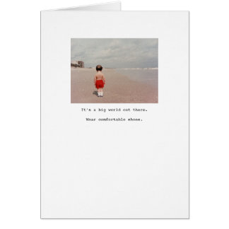 Cartão Vestir calçados confortáveis...