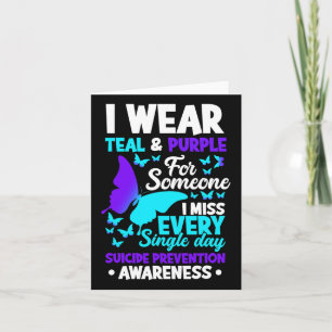 Cartão Vestir Teal &amp; Roxo Para Alguém Que Sinto Falta