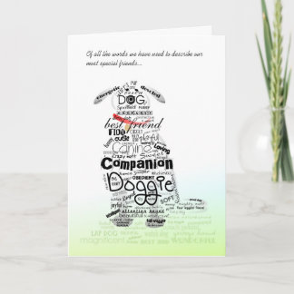 Cartão Vet & Business Card - Dog Sympathy Card - Words
