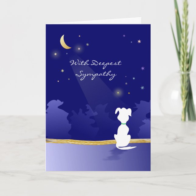 Cartão Vet & Business Dog Sympathy Card Moon and Stars (Frente)