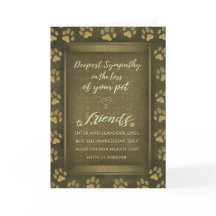 Vet & Business Sympathy Pet Brown Dourado Card