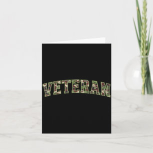 Cartão Veterano Camuflado Texto de Universidade Camuflage