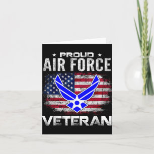 Cartão Veterano Da Força Aérea Ordenado Com Bandeira Amer