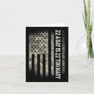 Cartão Veterano Suicídio Sensibilização Usa Bandeira 22 A
