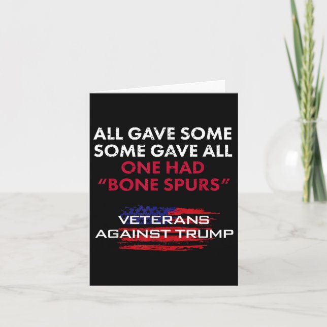 Cartão Veteranos Antirtrump Draft Dodger Bone Spurs Para  (Frente)