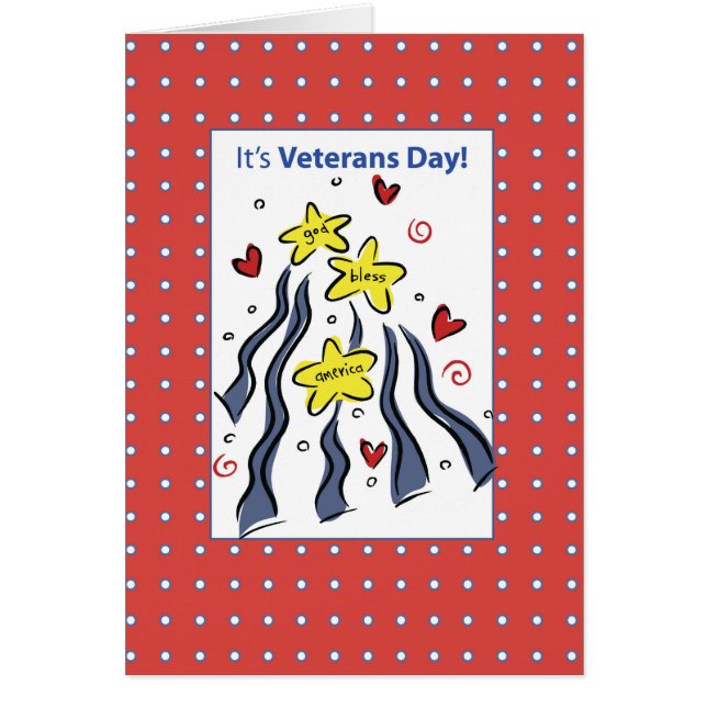 Cartão Veteranos Dia do Deus abençoe América (Frente)