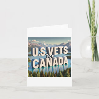 Cartão Veteranos dos Estados Unidos com adesivo do Canadá