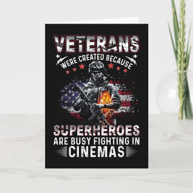 Cartão Veterans Because Superheroes Busy in Cinemas   (Frente)