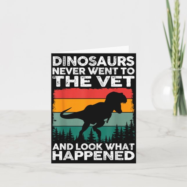 Cartão Veterinarian Dinosaur Funny Vet Life Animal Rescue (Frente)