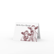 Veterinarian Sympathy Card Livestock Cow