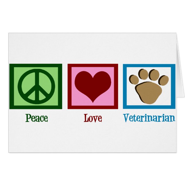 Cartão Veterinário Peace Love (Frente Horizontal)