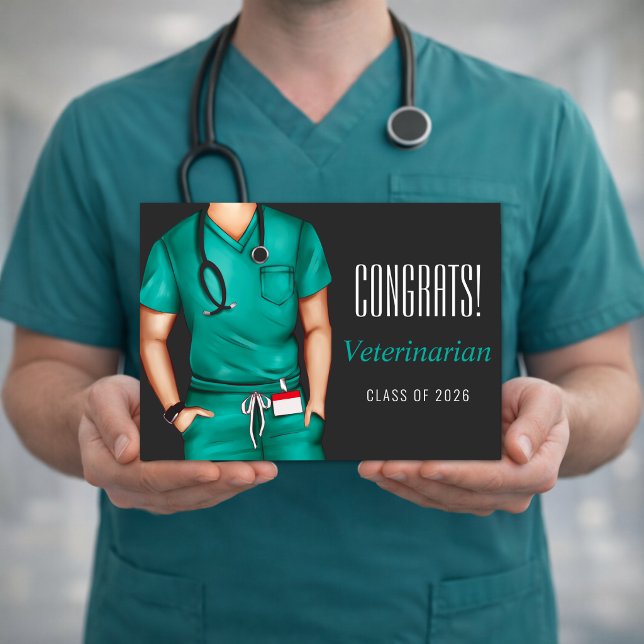 Cartão Veterinary Graduation Congratulations Card (Veterinarian graduation greeting card for someone who will care for animals meaningful design)