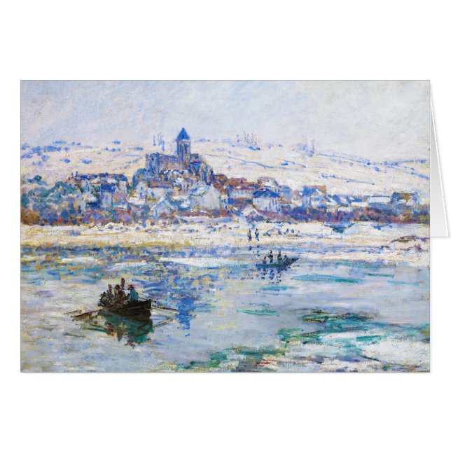 Cartão Vetheuil no inverno Claude Monet (Frente horizontal)