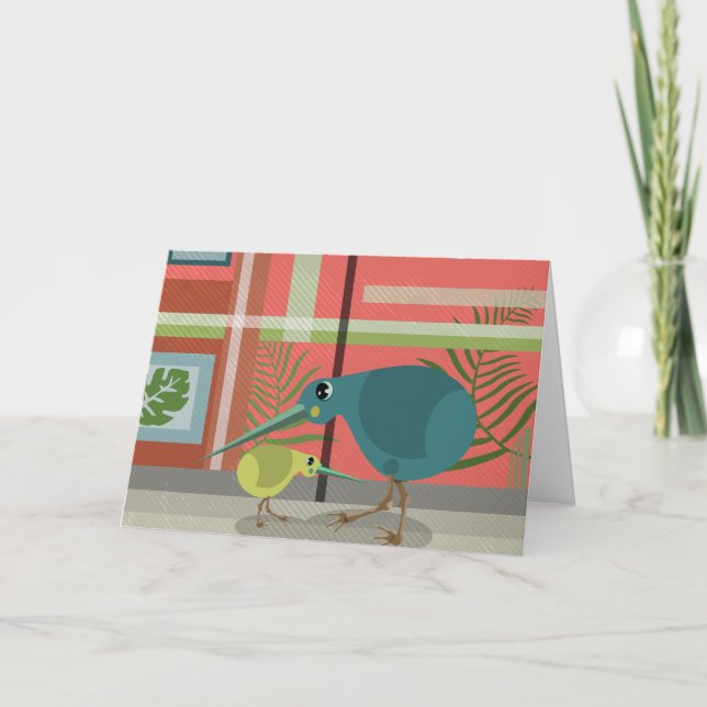 Cartão Vetor Kiwi Família Bird (Frente)