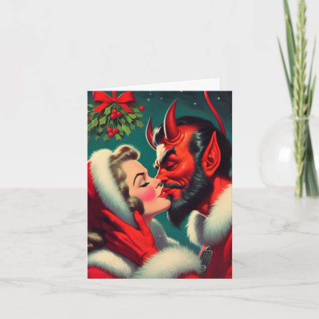 Cartão Vi Mamães beijando Satã (Frente)