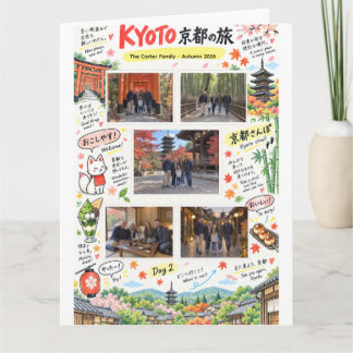 Cartão Viagem a Kyoto Japão 5 Colagem de Fotos Zine de Vi