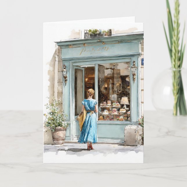 Cartão Viagem À Padaria Em Aquarelas (Frente)