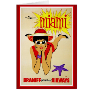 Cartão Viagem América Impressão Retro Viagem Vintage