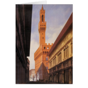 Cartão Viagem Antiga, Palazzo Vecchio, Florença, Itália