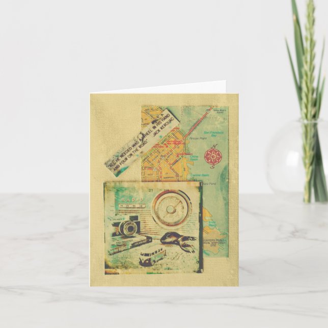 Cartão Viagem da Costa Oeste com a citação de Jack Keroua (Frente)