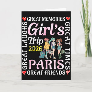 Cartão Viagem das Meninas 2026 Paris Ótimas Amigas Férias