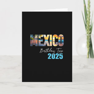 Cartão Viagem de Aniversário no México 2025 Festa de Féri