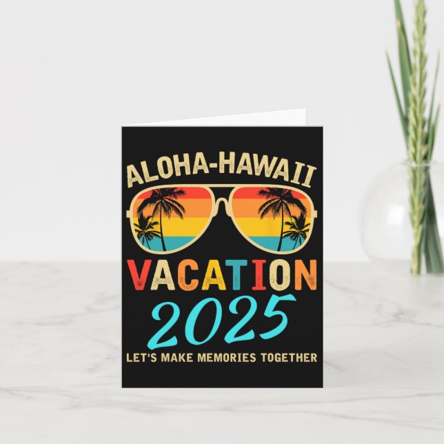 Cartão Viagem de Família Aloha Havaí 2025 Criando Memória (Frente)