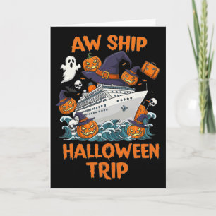 Cartão Viagem de Halloween Feliz Halloween Abóbora Assust