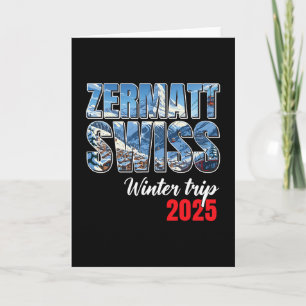 Cartão Viagem de Inverno Zermatt Suíça 2025 Esqui Alpino
