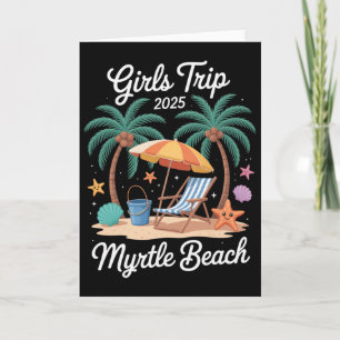 Cartão Viagem de Meninas de 2025 Myrtle Beach Roupas de F
