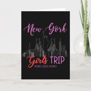 Cartão Viagem de Meninas de Nova York 2023 Férias em Nova