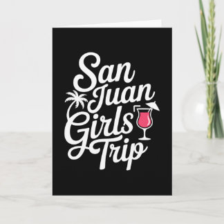 Cartão Viagem de meninas de San Juan combinando férias en