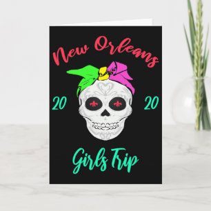 Cartão Viagem de Meninas Nova Orleans Crânio Corresponden