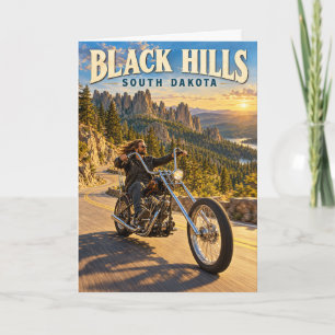 Cartão Viagem de Moto Chopper pelas Black Hills de Dakota