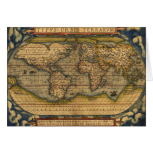 Cartão Viagem do Mapa Mundial Antiquado Ortelius Europa