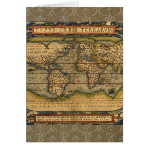 Cartão Viagem do Mapa Mundial Antiquado Ortelius Europa
