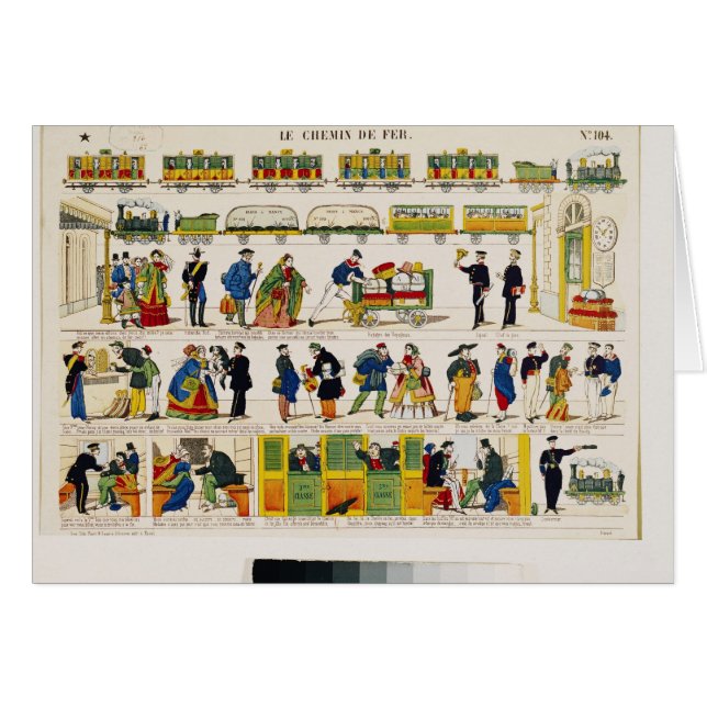 Cartão Viagem do trilho, c.1850 (Frente Horizontal)